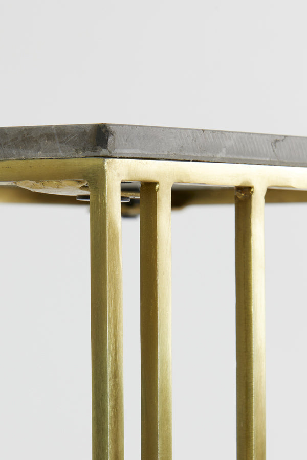 Light & Living Living Side table 41x31x66 cm ROSHAN brown marble+antique bronze House of Isabella UK