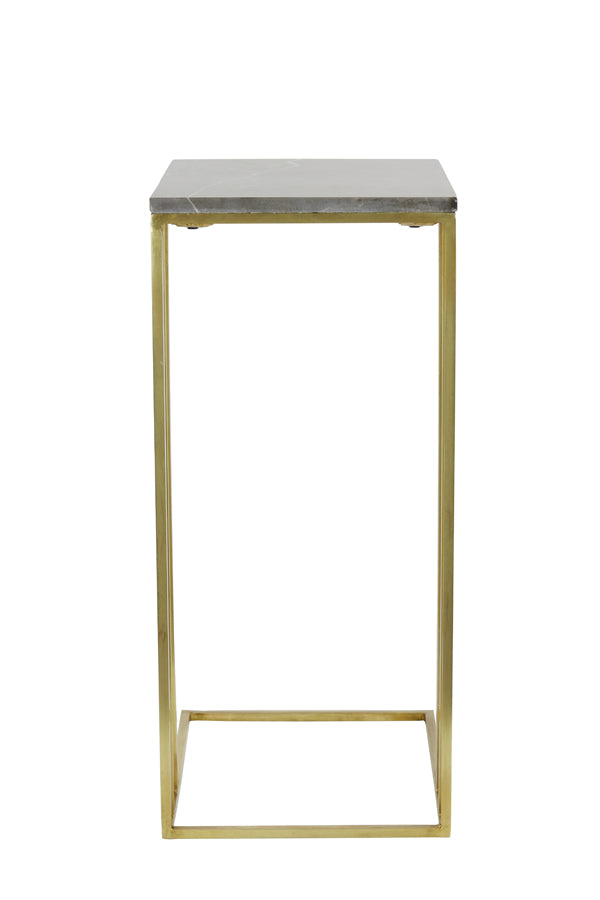 Light & Living Living Side table 41x31x66 cm ROSHAN brown marble+antique bronze House of Isabella UK
