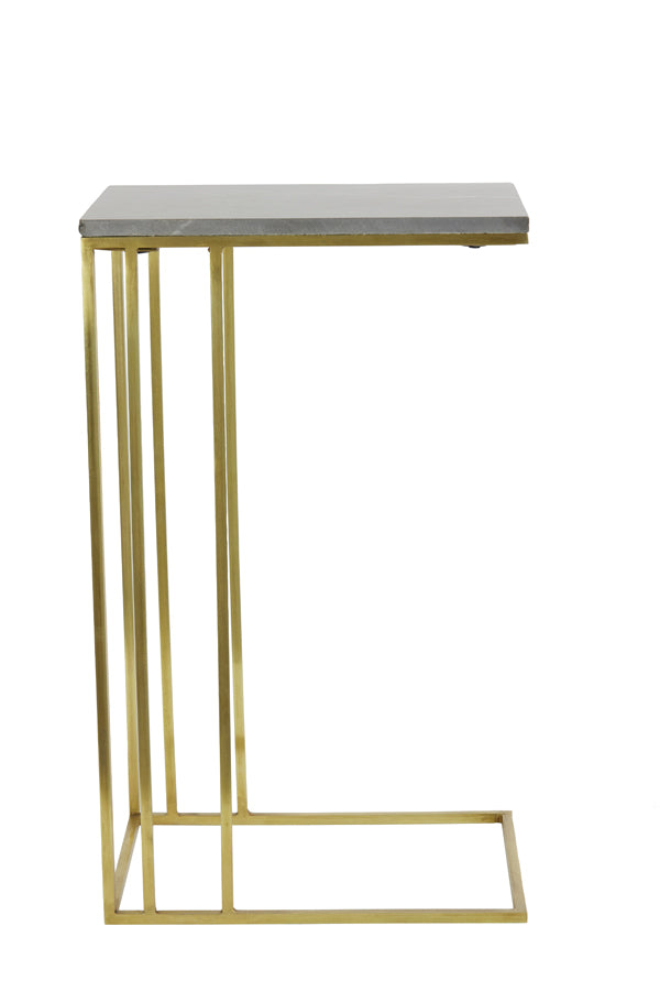 Light & Living Living Side table 41x31x66 cm ROSHAN brown marble+antique bronze House of Isabella UK