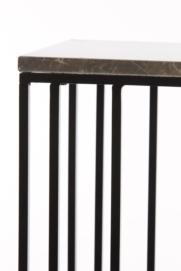 Light & Living Living Side table 41x31x66 cm ROSHAN brown marble+black House of Isabella UK