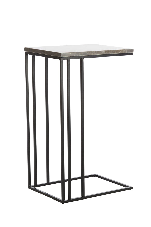 Light & Living Living Side table 41x31x66 cm ROSHAN brown marble+black House of Isabella UK