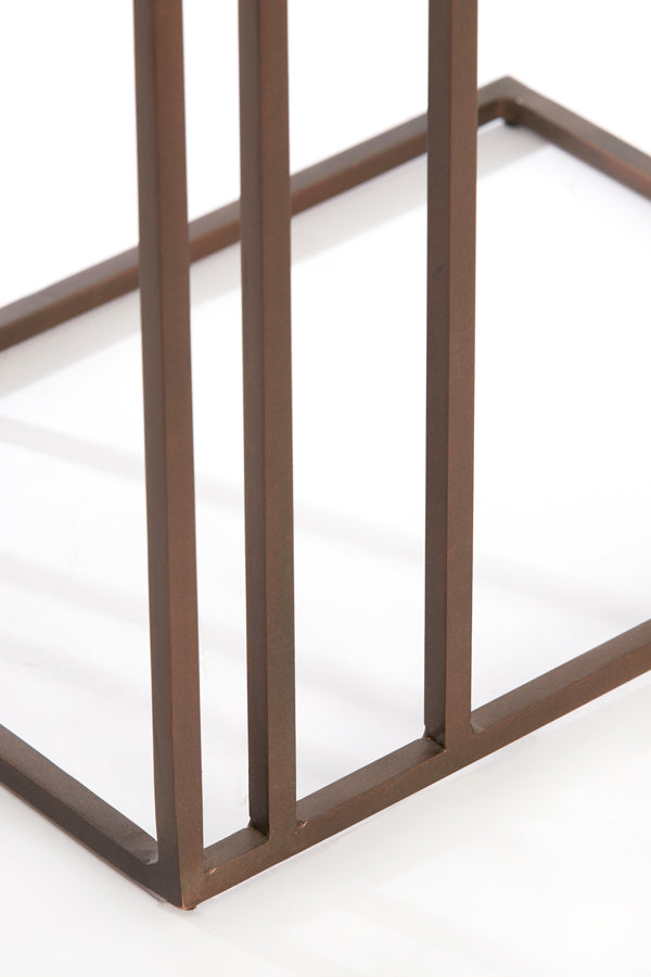 Light & Living Living Side table 41x31x66 cm ROSHAN travertine brown+dark brown House of Isabella UK