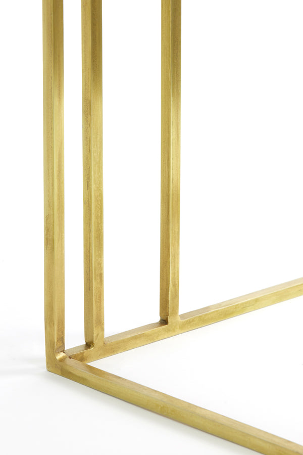 Light & Living Living Side table 41x31x66 cm ROSHAN white marble+antique bronze House of Isabella UK