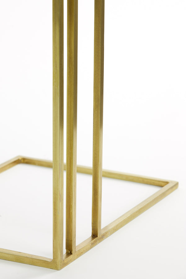 Light & Living Living Side table 41x31x66 cm ROSHAN white marble+antique bronze House of Isabella UK