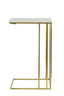 Light & Living Living Side table 41x31x66 cm ROSHAN white marble+antique bronze House of Isabella UK