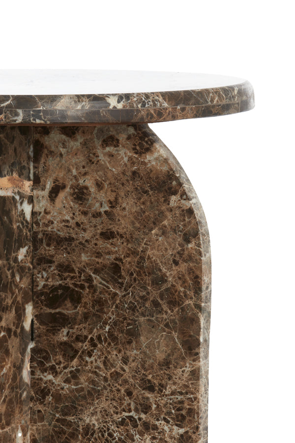 Light & Living Living Side table 41x48 cm OTINIA marble dark brown House of Isabella UK