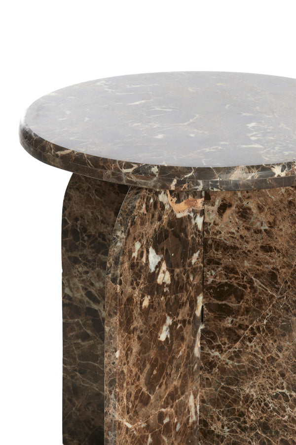 Light & Living Living Side table 41x48 cm OTINIA marble dark brown House of Isabella UK