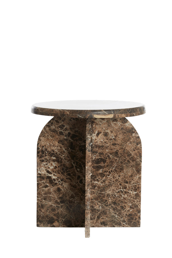 Light & Living Living Side table 41x48 cm OTINIA marble dark brown House of Isabella UK