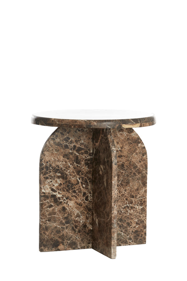 Light & Living Living Side table 41x48 cm OTINIA marble dark brown House of Isabella UK