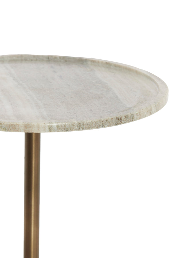 Light & Living Living Side table 41x53 cm CIVITA marble sand-grey+drk bronz-bronz House of Isabella UK