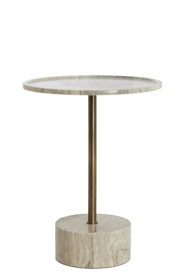 Light & Living Living Side table 41x53 cm CIVITA marble sand-grey+drk bronz-bronz House of Isabella UK