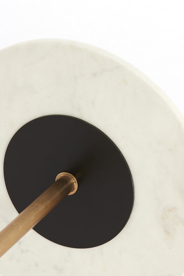Light & Living Living Side table 41x53 cm CIVITA marble white+antique bronze House of Isabella UK