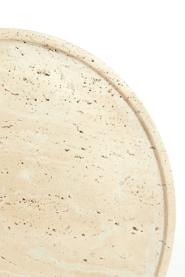 Light & Living Living Side table 41x53 cm CIVITA travertine sand+dark brwn-bronze House of Isabella UK