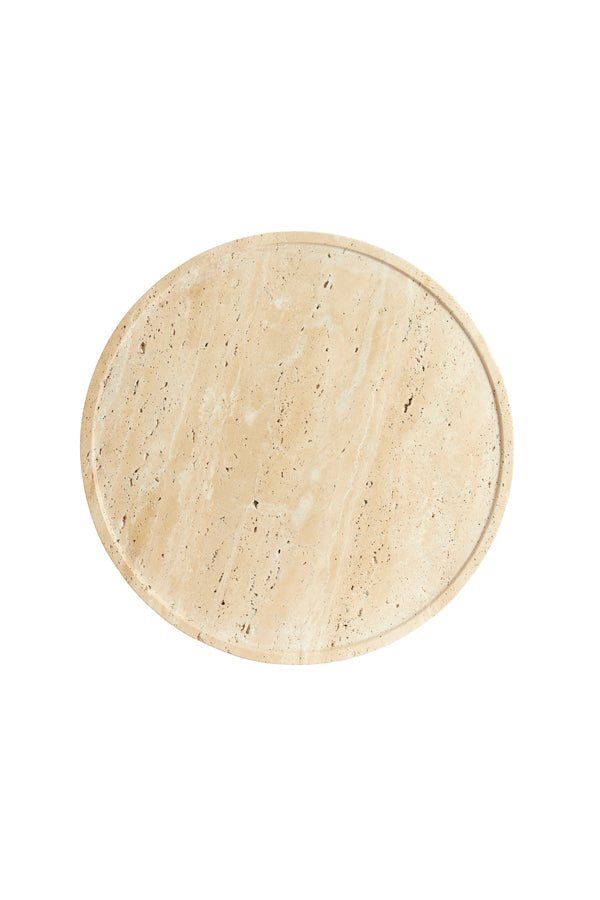 Light & Living Living Side table 41x53 cm CIVITA travertine sand+dark brwn-bronze House of Isabella UK