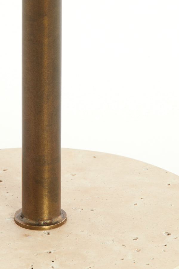 Light & Living Living Side table 41x53 cm CIVITA travertine sand+dark brwn-bronze House of Isabella UK