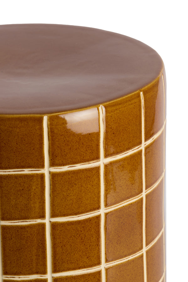 Light & Living Living Side table 42x34 cm MAUCHO ceramics cognac+cream House of Isabella UK