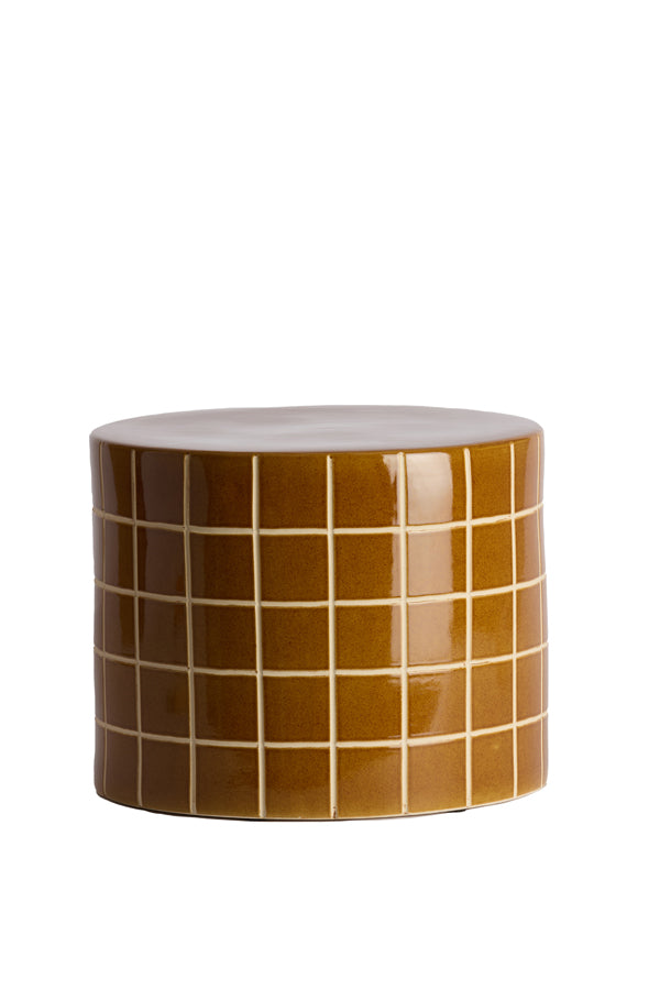 Light & Living Living Side table 42x34 cm MAUCHO ceramics cognac+cream House of Isabella UK