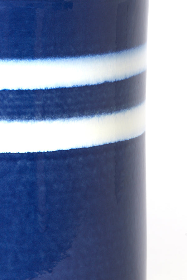 Light & Living Living Side table 42x34 cm MOOCA ceramics dark blue-white House of Isabella UK