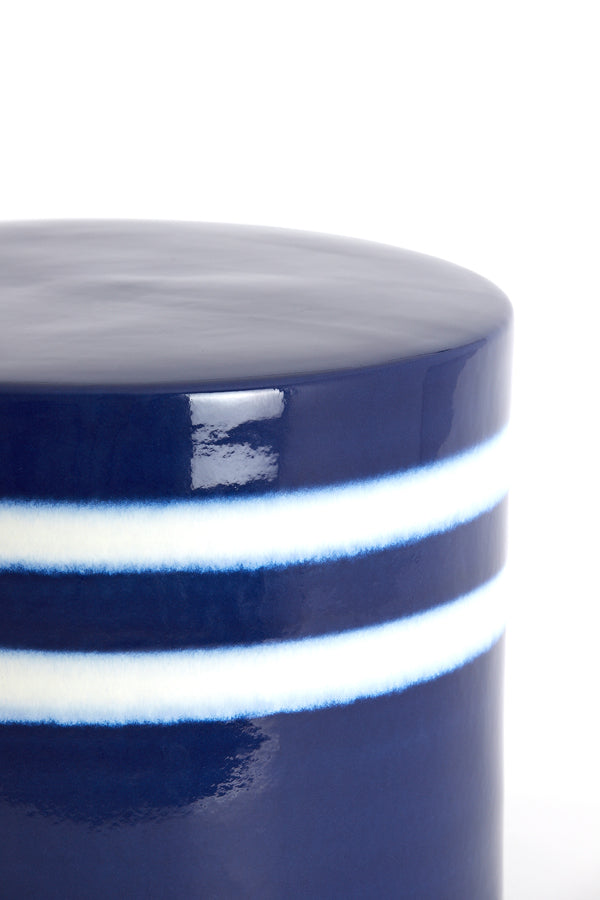 Light & Living Living Side table 42x34 cm MOOCA ceramics dark blue-white House of Isabella UK