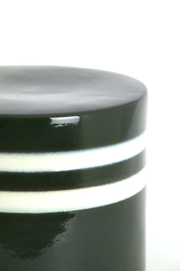 Light & Living Living Side table 42x34 cm MOOCA ceramics dark green-white House of Isabella UK