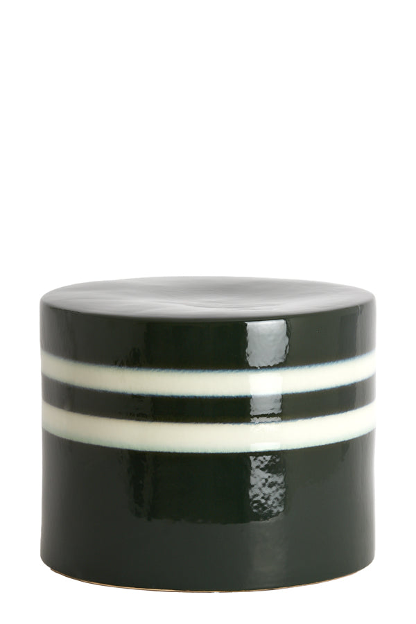 Light & Living Living Side table 42x34 cm MOOCA ceramics dark green-white House of Isabella UK