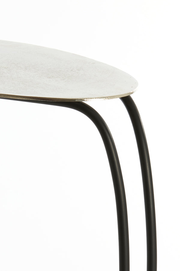 Light & Living Living Side table 43x27x53 cm MARSH raw nickel+black House of Isabella UK