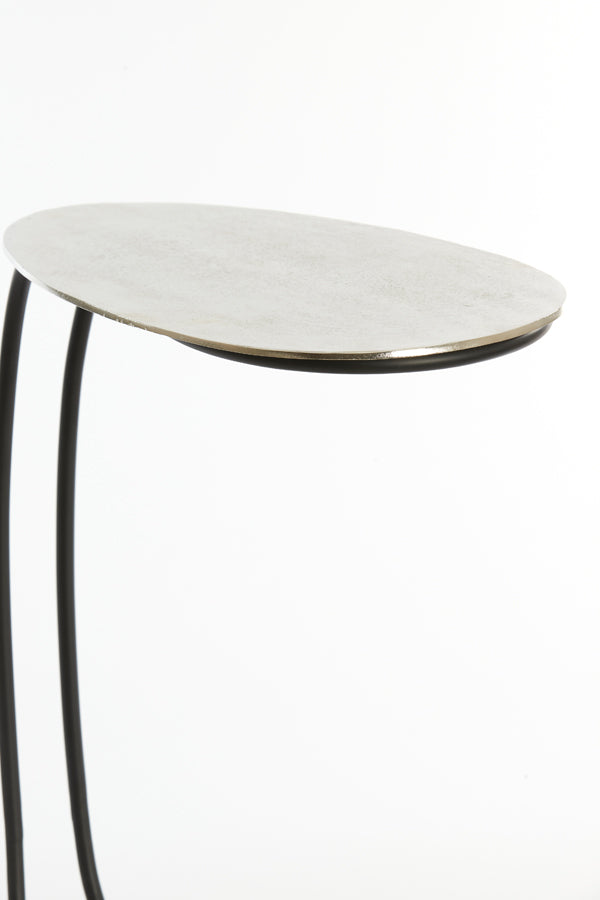 Light & Living Living Side table 43x27x53 cm MARSH raw nickel+black House of Isabella UK