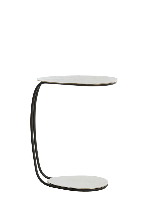 Light & Living Living Side table 43x27x53 cm MARSH raw nickel+black House of Isabella UK
