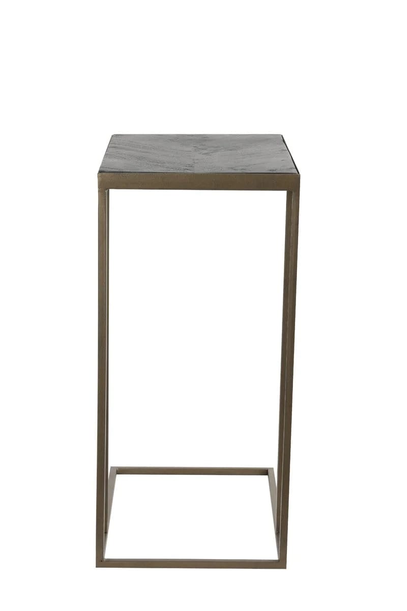 Side table 45x30x62 cm CHISA wood black-ant bronze (OUTLET).