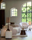 Light & Living Living Side table 45x45x35 cm OKATO cream+wood brown House of Isabella UK