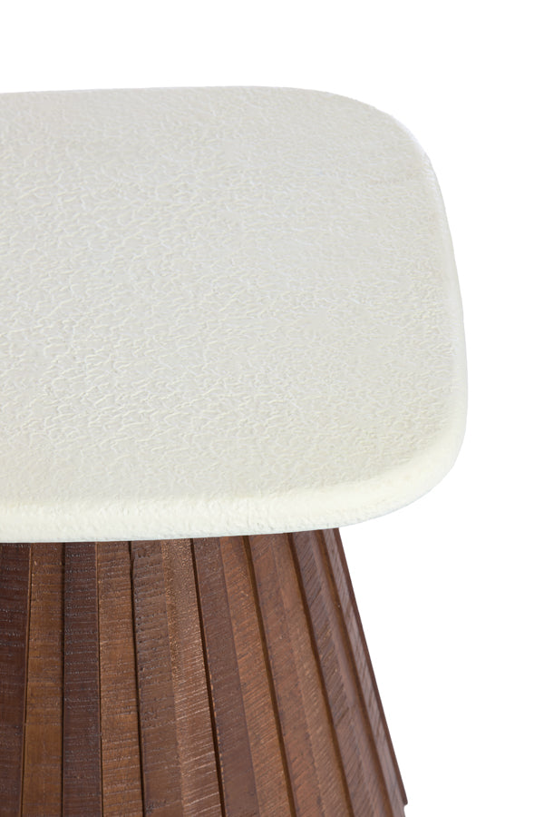 Light & Living Living Side table 45x45x35 cm OKATO cream+wood brown House of Isabella UK