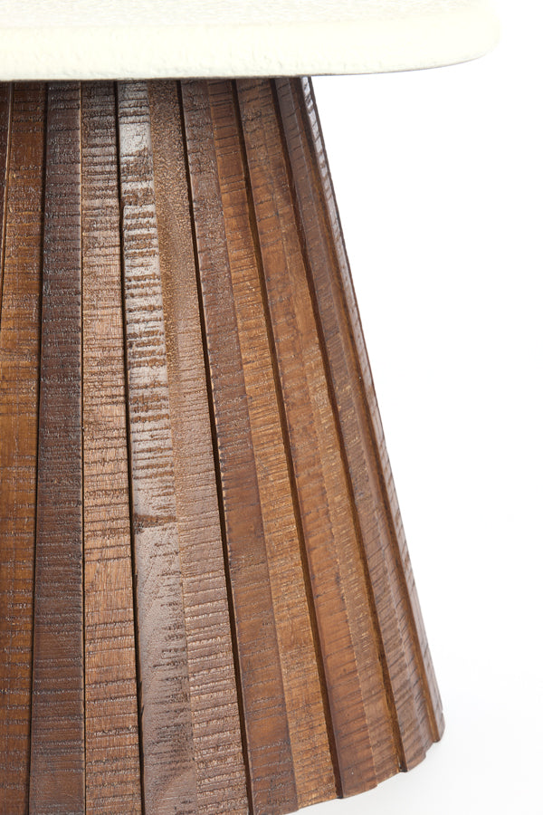 Light & Living Living Side table 45x45x40 cm OKATO cream+wood brown House of Isabella UK