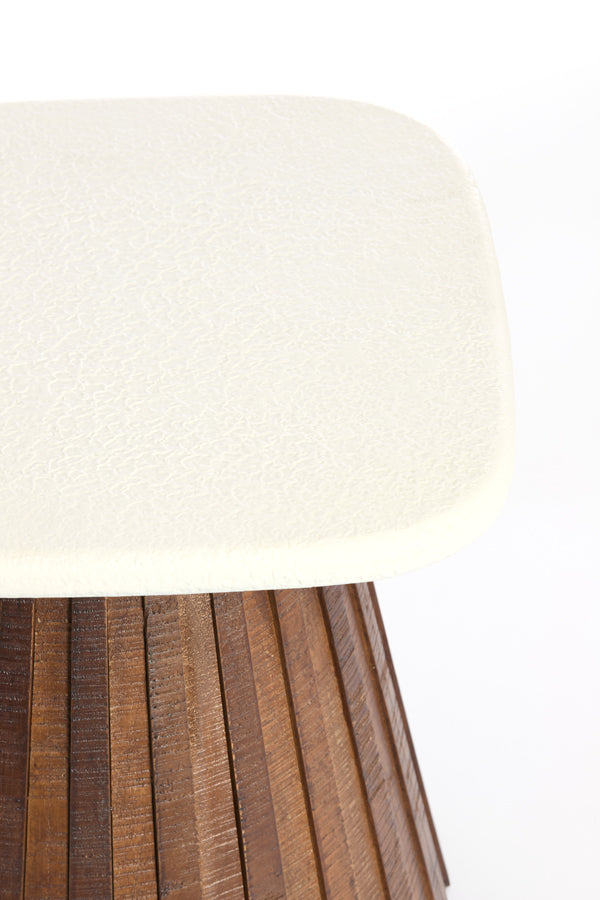 Light & Living Living Side table 45x45x40 cm OKATO cream+wood brown House of Isabella UK
