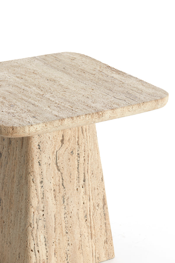 Light & Living Living Side table 45x45x42 cm KEPAMI travertine sand House of Isabella UK