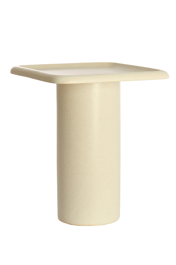 Light & Living Living Side table 45x45x54 cm LUARCA ceramics matt cream House of Isabella UK