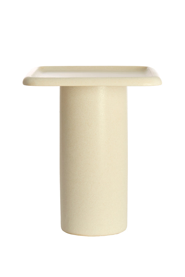 Light & Living Living Side table 45x45x54 cm LUARCA ceramics matt cream House of Isabella UK
