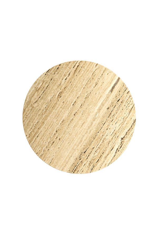 Light & Living Living Side table 45x47 cm BAHIA sand travertine+antique bronze House of Isabella UK
