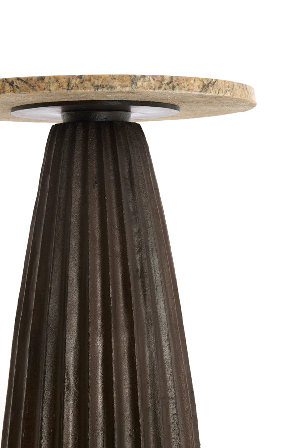 Light & Living Living Side table 45x58,5 cm OBIDOS orange-grey marble+d brown House of Isabella UK