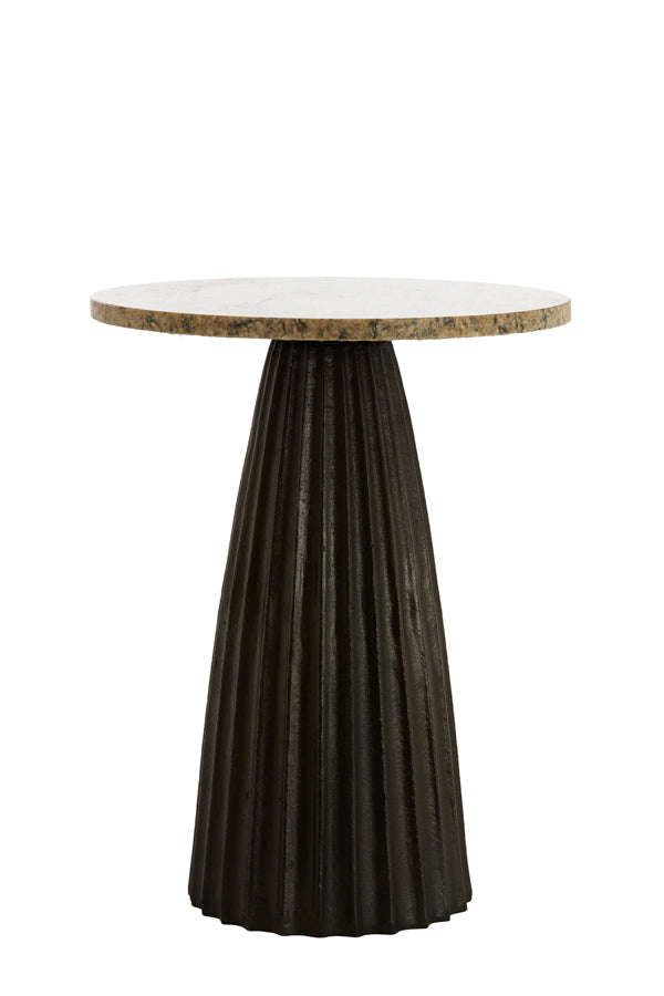 Light & Living Living Side table 45x58,5 cm OBIDOS orange-grey marble+d brown House of Isabella UK