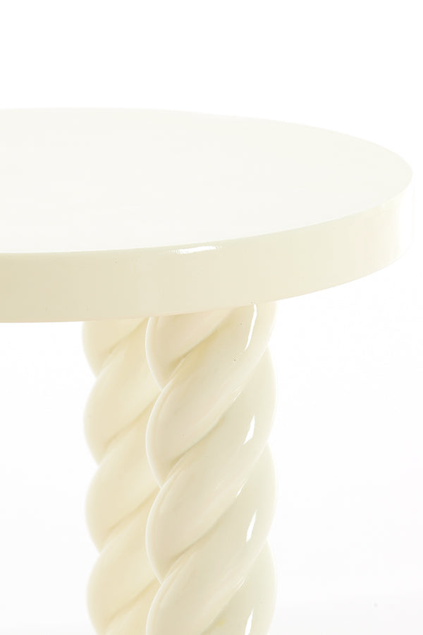 Light & Living Living Side table 46x46 cm VALLEJO shiny cream House of Isabella UK
