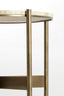 Light & Living Living Side table 47x45 cm MACAPA antique bronze+cream travertine House of Isabella UK