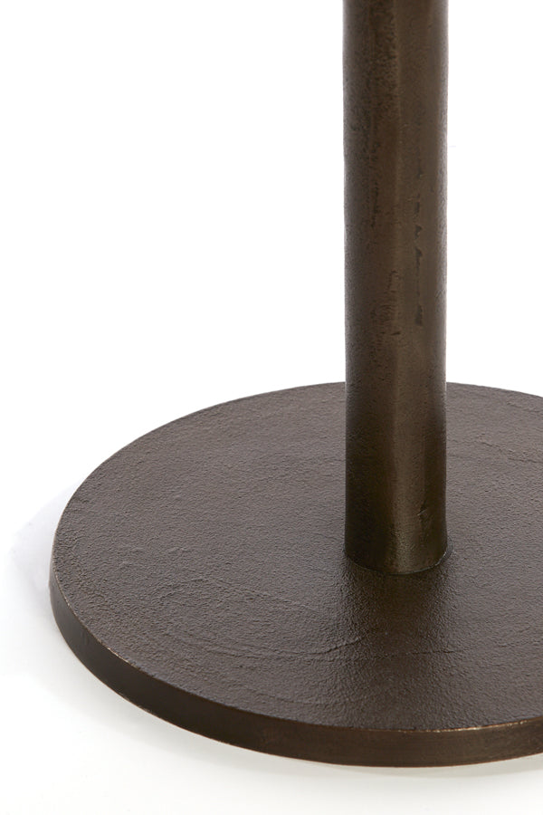 Light & Living Living Side table 48x53 cm PAZO dark brown marble+dark brown House of Isabella UK