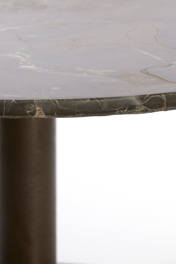 Light & Living Living Side table 48x53 cm PAZO dark brown marble+dark brown House of Isabella UK