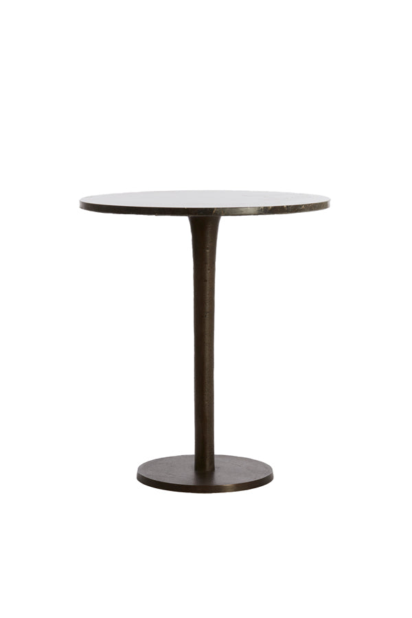 Light & Living Living Side table 48x53 cm PAZO dark brown marble+dark brown House of Isabella UK