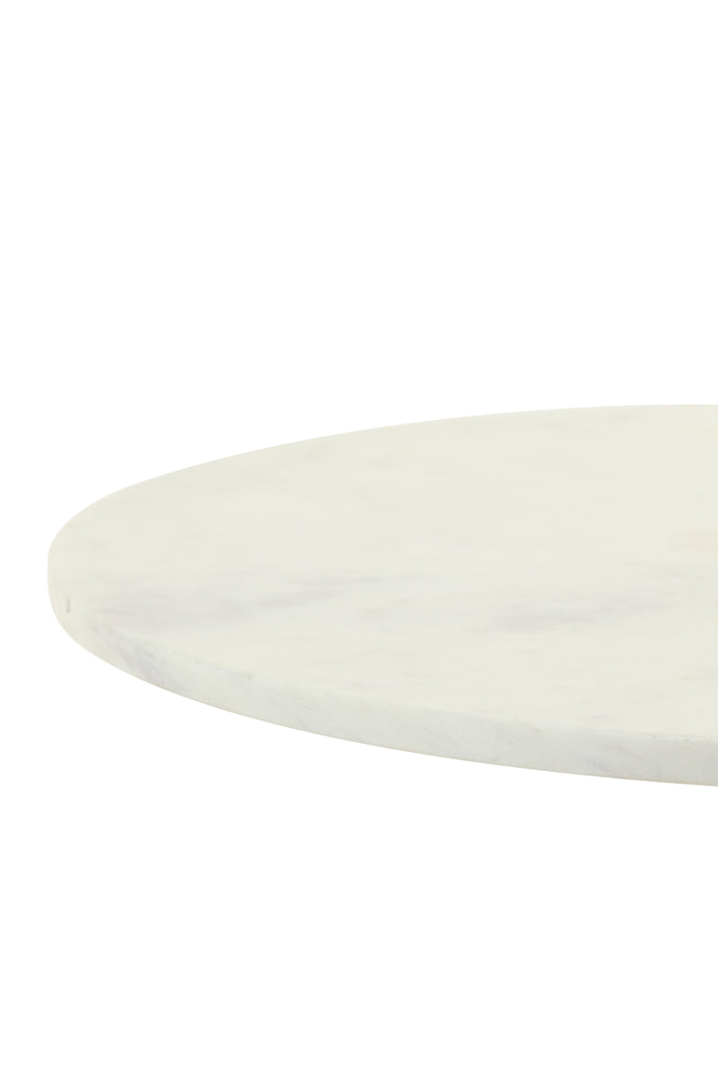 Light & Living Living Side table 48x53 cm RICKERD white marble+antique bronze House of Isabella UK
