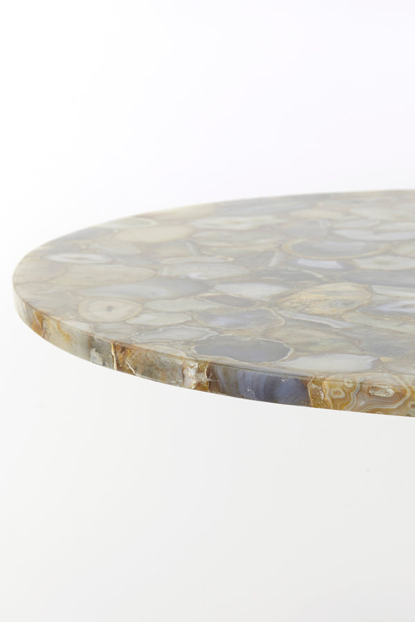 Light & Living Living Side table 48x53 cm RICKERD yellow marble+antique bronze House of Isabella UK