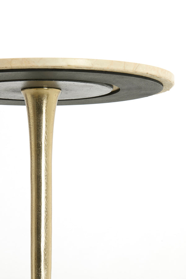 Light & Living Living Side table 48x53 cm TOMAR sand-pink marble+light gold House of Isabella UK