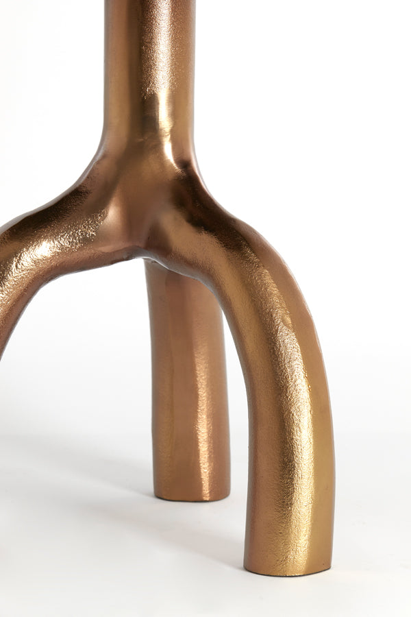Light & Living Living Side table 50,5x45,5 cm MELLO shiny brw bronze+glass taupe House of Isabella UK