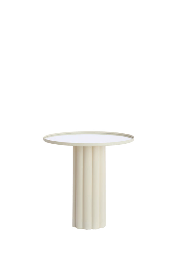 Light & Living Living Side table 51x50 cm ROSARIO mirror clear+cream House of Isabella UK