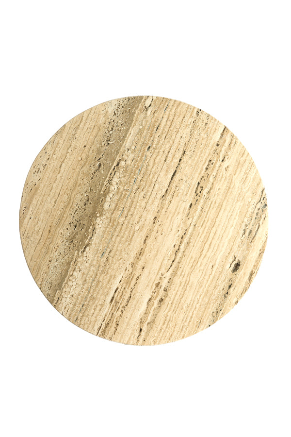 Light & Living Living Side table 52x58 cm BAHIA sand travertine+antique bronze House of Isabella UK
